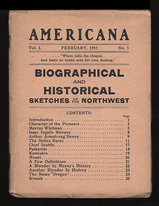 Item #00501446 Americana, Vol. 1, No.1 July 1911: Biographical and Historical Sketches of the...