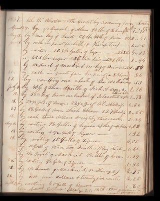 Original manuscript account ledger from Hubbardston, Massachusetts 1834-59, recording the extensive affairs of Captain Micajah Reed (sometimes Reid), and George W. Reid