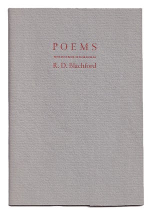 Item #00529862 Poems. R. D. Blachford