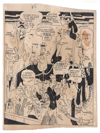 Item #00545829 Original Cartoon Art Circa 1930's. Carl R. Dolles, or Carl R. Dowes
