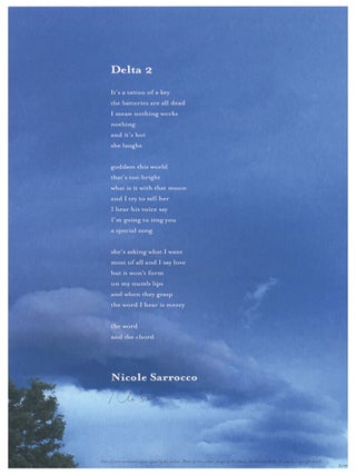 Item #00548085 Delta 2 (Arundel Books Poetry Broadside). Nicole Sarrocco