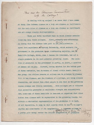 Papers and Material Related to Radliffe College, From The Papers Of LeBaron Russell Briggs