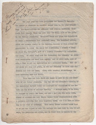 Papers and Material Related to Radliffe College, From The Papers Of LeBaron Russell Briggs