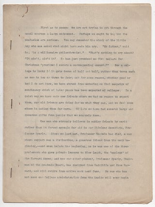 Papers and Material Related to Radliffe College, From The Papers Of LeBaron Russell Briggs