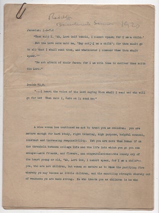 Papers and Material Related to Radliffe College, From The Papers Of LeBaron Russell Briggs