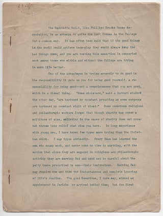 Papers and Material Related to Radliffe College, From The Papers Of LeBaron Russell Briggs