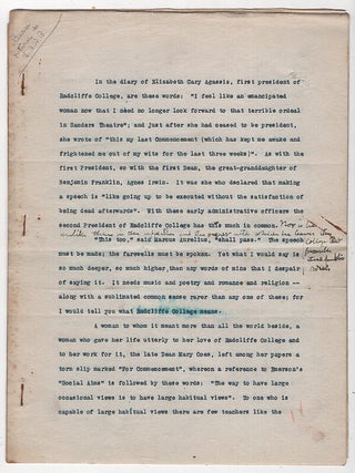 Papers and Material Related to Radliffe College, From The Papers Of LeBaron Russell Briggs
