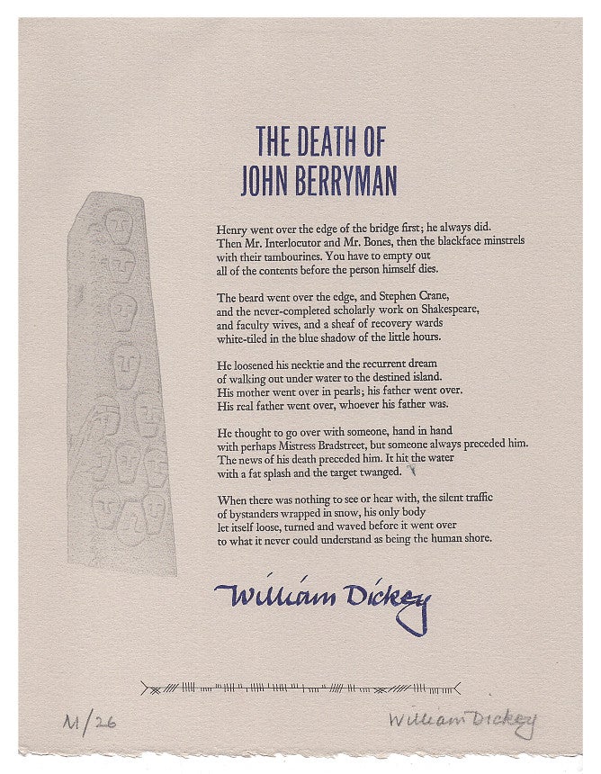 Item #005491527 The Death of John Berryman. William Dickey.