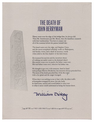 Item #005491528 The Death of John Berryman. William Dickey