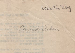 Ballad of a Lost Man. Typed Manuscript Poem