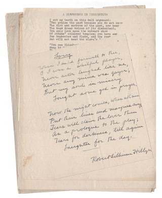 Collection of Manuscript and Typescript Poems. Robert Silliman Hillyer.