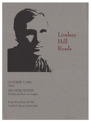 Item #005492817 Lindsay Hill Reads October 5, 1991. Lindsay Hill, Arundel Books