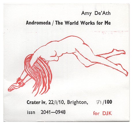 Item #005493538 Andromeda / The World Works For Me [Crater 4]. Amy De'Ath.