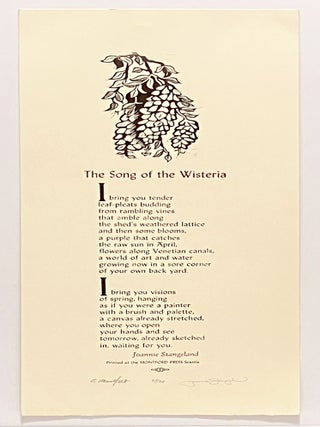 Item #005498914 The Song of the Wisteria. Joannie Stangeland, Carl Montford, illustrated by