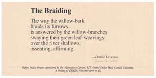 Item #005503403 The Braiding [Public Poetry Project]. Denise Levertov