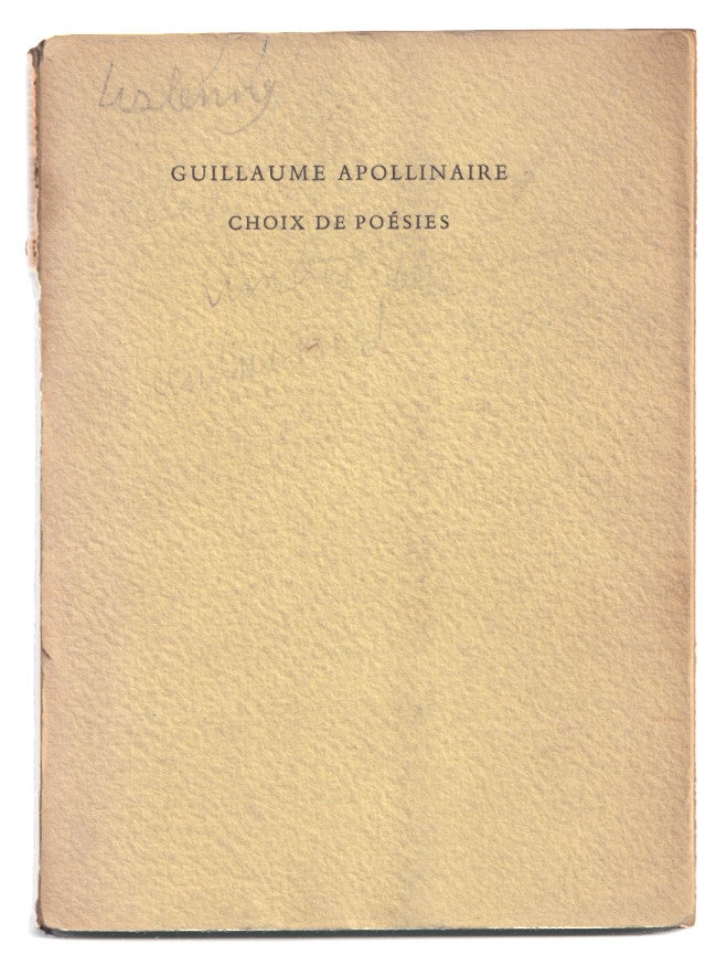 Item #005507126 Choix De Poesies. Guillaume Apollinaire.