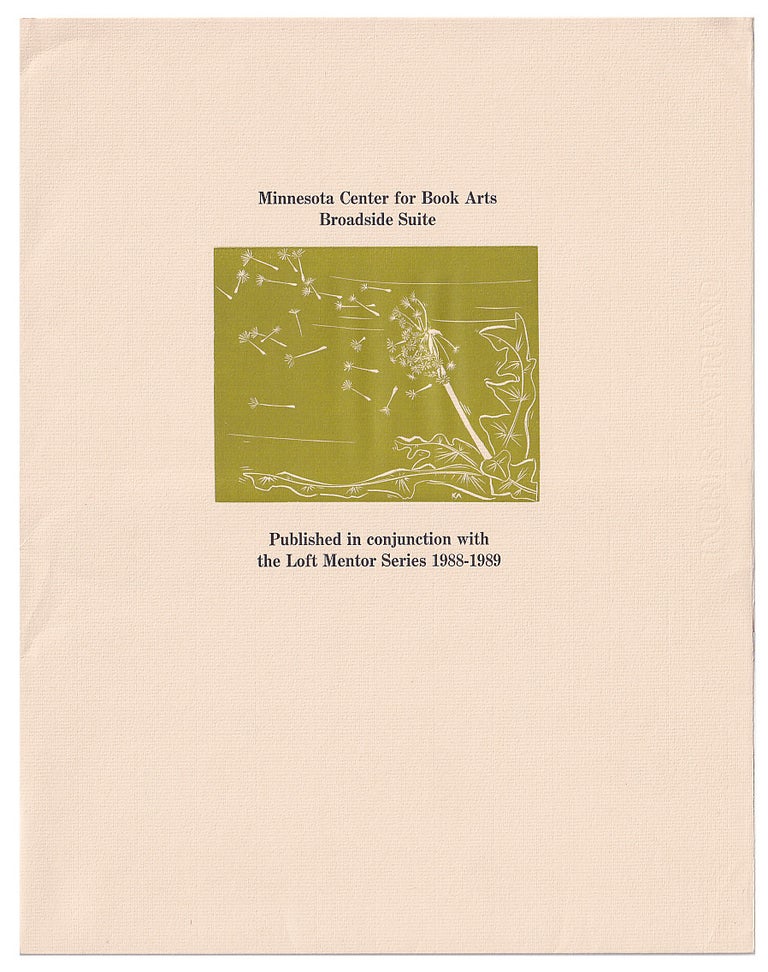 Item #005507445 Minnesota Center For Book Arts Broadside Suite; Published In Conjunction With The Loft Mentor Series 1988-1989. Derek Walcott, Nuruddin Farah, Tess Gallagher, Rudolfo A. Anaya, Denise Levertov.