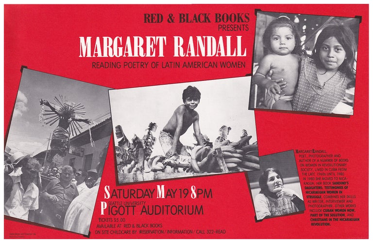 Item #005509630 Red & Black Books Present Margaret Randall Reading Poetry Of Latin American Women. Alice Walker.