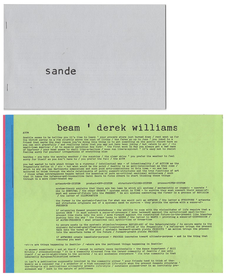 Item #005515577 Sande [together with] Three Issues of Beam. Derek Williams.