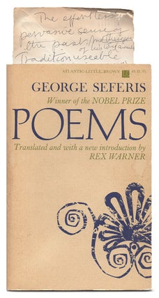 Item #005516431 Poems. George Seferis, Rex Warner