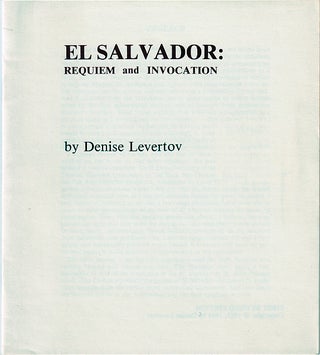 Item #005516669 El Salvador: Requiem and Invocation. Denise Levertov