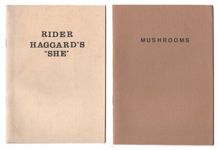 Item #005517458 Rider Haggard's 'She' [Together With] Mushrooms. Robert A. Wilson