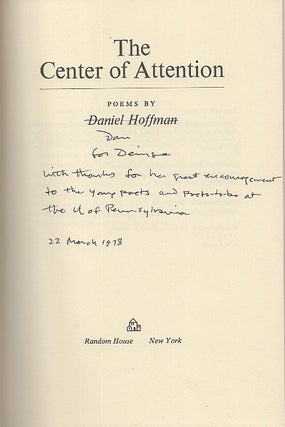 Item #005517541 The center of attention;: Poems. Daniel Hoffman