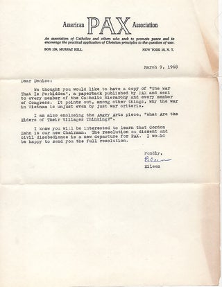 A Nice Anti-Vietnam Association Copy With Letter Ans PAX Newsletter