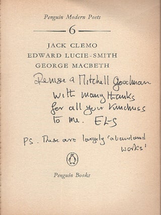 Penguin Modern Poets 6: Jack Clemo, Edward Lucie-Smith, George Macbeth