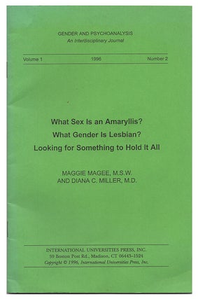 Item #0381918 Gender and Psychoanalysis: An Interdisciplinary Journal. Volume 1, Number 2. Maggie...