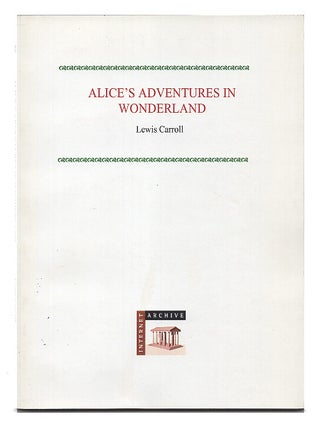 Item #602060 Alice's Adventures in Wonderland. Lewis Carroll