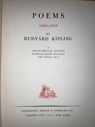Poems 1886-1929 by Rudyard Kipling [3 volumes]