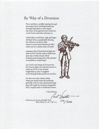 Item #606224 By Way Of A Diversion [Broadside]. Paul Hunter