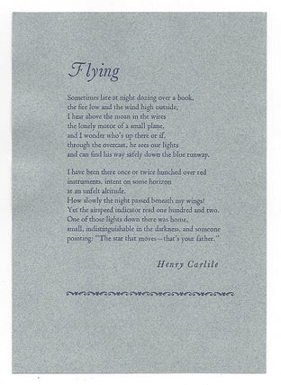 Item #606575 Flying. Henry Carlile