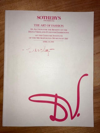Item #610005 The Art of Fashion: An Auction for the Benefit of the Diana Vreeland Fund for...