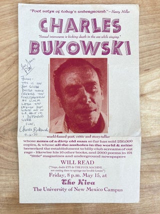 Item #610381 Charles Bukowski world-famed poet, critic and story-teller whose notes of a dirty...