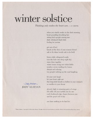 Item #615406 Winter Solstice. Jody Aliesan