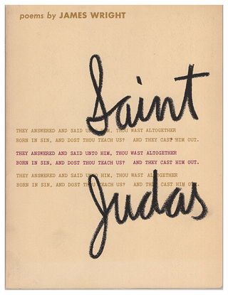 Item #621148 Saint Judas (Wesleyan Poetry Program). James Wright