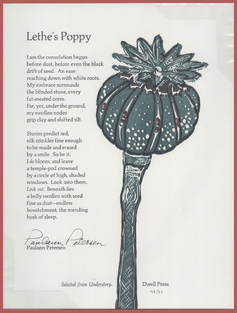 Item #623974 Lethe's Poppy [Broadside]. Paulann Petersen.