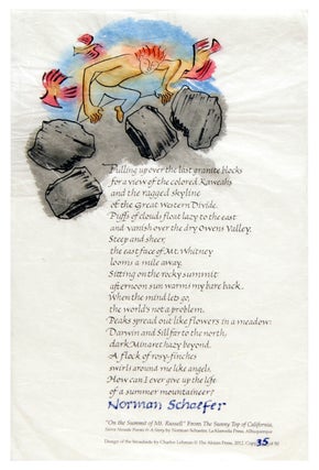 Item #624391 On the Summit of Mt. Russell [Broadside]. Norman Schaefer