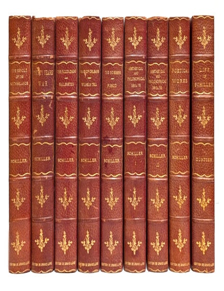 Item #624441 The Works of Friedrich Schiller [9 volumes, of 10]. Friedrich Schiller, Nathan Haskell Dole.