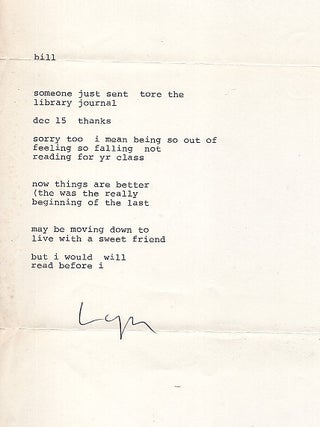 More Water. No. 1, Winter 1977: The January Poems