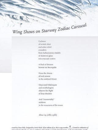 Item #629360 Wing Shows on Starway Zodiac Carousel [Broadside]. Mina Loy