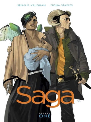 Item #630237 Saga, Vol. 1 (Saga (Comic Series)). Brian K Vaughan, Fiona, Staples