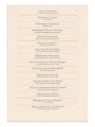 Item #647630 Anna Rugerin [Broadside
