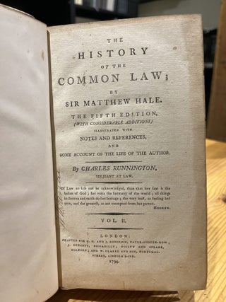 The History of the Common Law Volume II