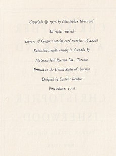 Christopher and His Kind, 1929-1939