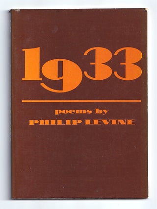 Item #661218 1933 Poems. Philip Levine