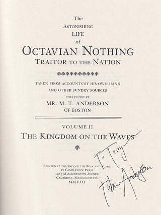 Astonishing Life of Octavian Nothing, Traitor to the Nation, Volume II: The Kingdom on the Waves