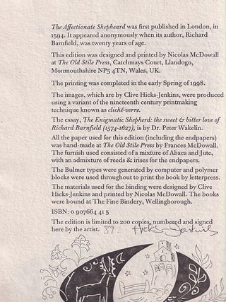 The Affectionate Shepheard: (Printed Entirely on Handmade Paper)